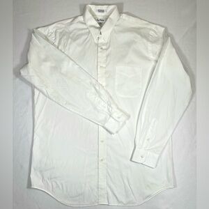 PAUL FREDRICK Men’s 80’s Two Ply‎ Pinpoint Oxford White Button Down Size 17-37